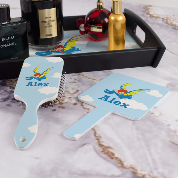 Flying a Dragon Hair Brush and Hand Mirror - Bathroom Scene
