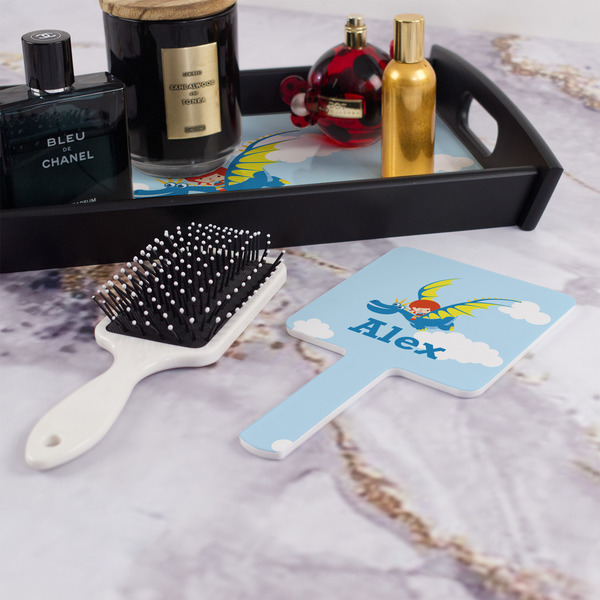 Flying a Dragon Hand Mirror - With Hair Brush