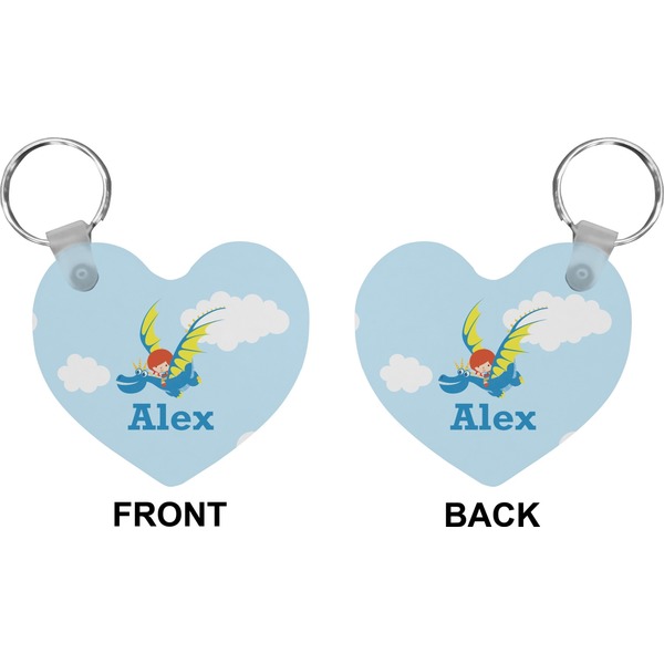 Flying a Dragon Heart Keychain (Front + Back)