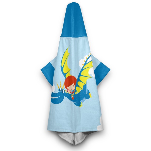 Flying a Dragon Hooded Towel - Hanging