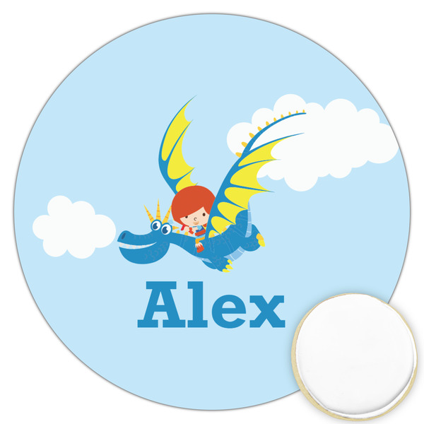 Custom Flying a Dragon Printed Cookie Topper - 3.25" (Personalized)