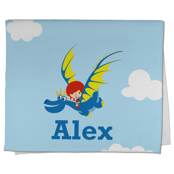 Custom Flying a Dragon Kitchen Towel - Poly Cotton w/ Name or Text