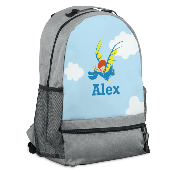 Custom Flying a Dragon Backpack - Grey (Personalized)