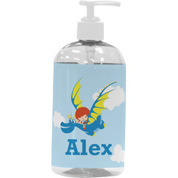 Flying a Dragon Plastic Soap / Lotion Dispenser (16 oz - Large - White) (Personalized)