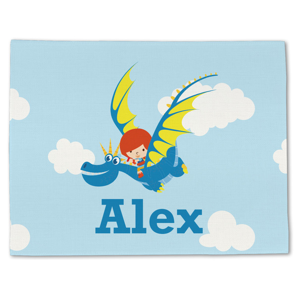 Custom Flying a Dragon Single-Sided Linen Placemat - Single w/ Name or Text