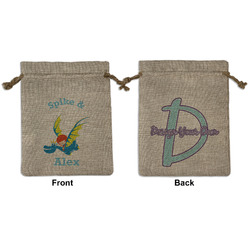 Flying a Dragon Medium Burlap Gift Bag - Front & Back (Personalized)