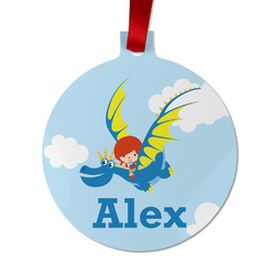 Flying a Dragon Metal Ball Ornament - Double Sided w/ Name or Text