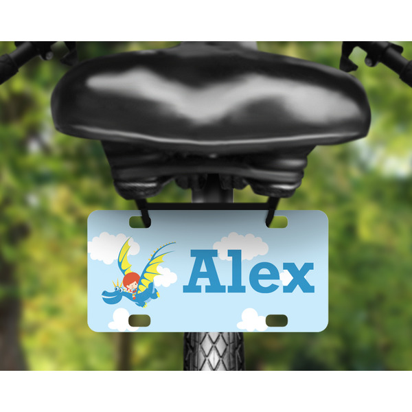 Flying a Dragon Mini License Plate on Bicycle