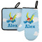 Flying a Dragon Left Oven Mitt & Pot Holder Set w/ Name or Text