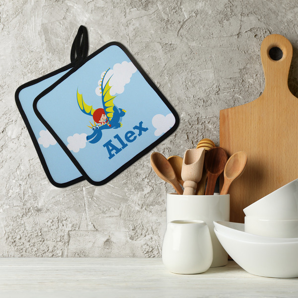 Flying a Dragon Neoprene Pot Holder - Set of 2  LIFESTYLE