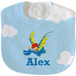 Flying a Dragon Velour Baby Bib w/ Name or Text