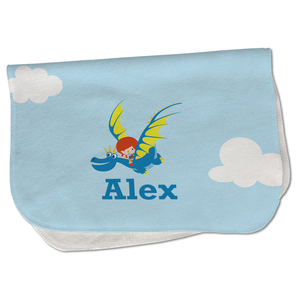 Custom Flying a Dragon Burp Cloth - Fleece w/ Name or Text