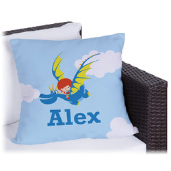 Flying a Dragon Outdoor Pillow - 16" (Personalized)