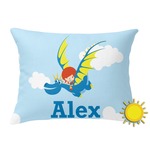 Flying a Dragon Outdoor Throw Pillow (Rectangular) (Personalized)