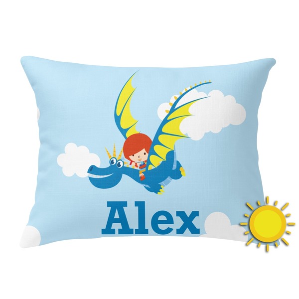 Custom Flying a Dragon Outdoor Throw Pillow (Rectangular) (Personalized)