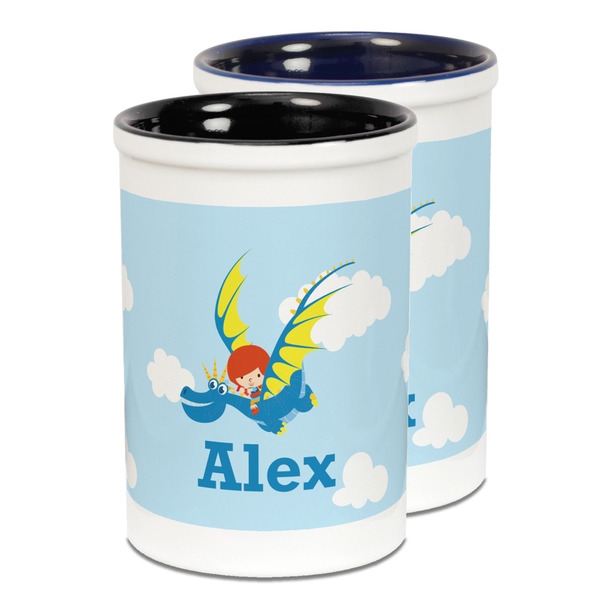 Custom Flying a Dragon Ceramic Pencil Holder - Large