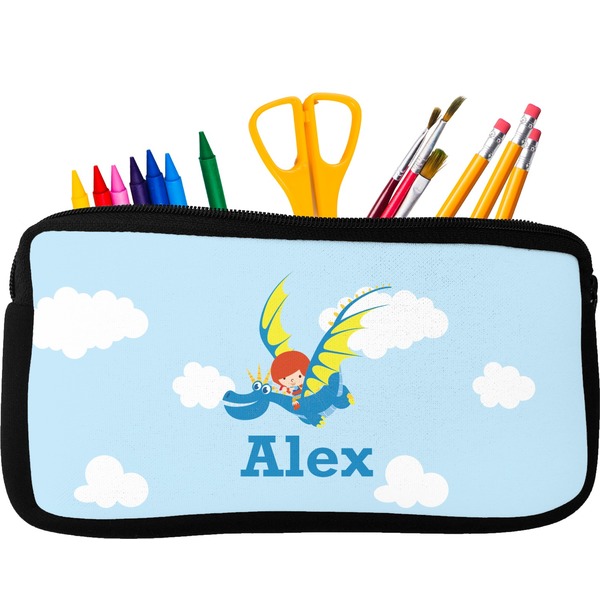 Custom Flying a Dragon Neoprene Pencil Case - Small w/ Name or Text