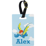 Flying a Dragon Plastic Luggage Tag - Rectangular w/ Name or Text