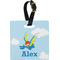 Flying a Dragon Plastic Luggage Tag - Square w/ Name or Text