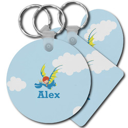 Flying a Dragon Plastic Keychain (Personalized)