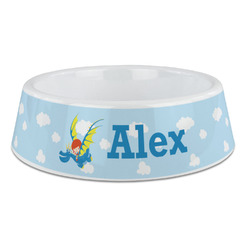 Flying a Dragon Plastic Dog Bowl - Large (Personalized)