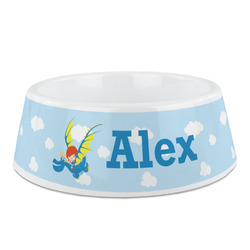 Flying a Dragon Plastic Dog Bowl (Personalized)