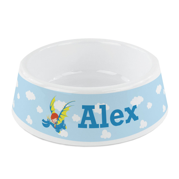 Custom Flying a Dragon Plastic Dog Bowl - Small (Personalized)