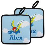 Flying a Dragon Pot Holders - Set of 2 w/ Name or Text