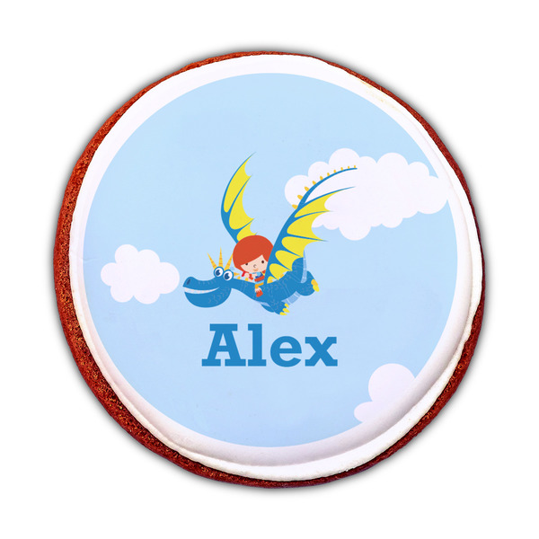 Flying a Dragon Printed Icing Circle - Medium - On Cookie