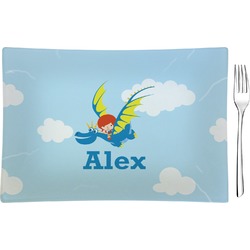 Flying a Dragon Glass Rectangular Appetizer / Dessert Plate (Personalized)
