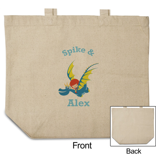 Flying a Dragon Reusable Cotton Grocery Bag - Front & Back View
