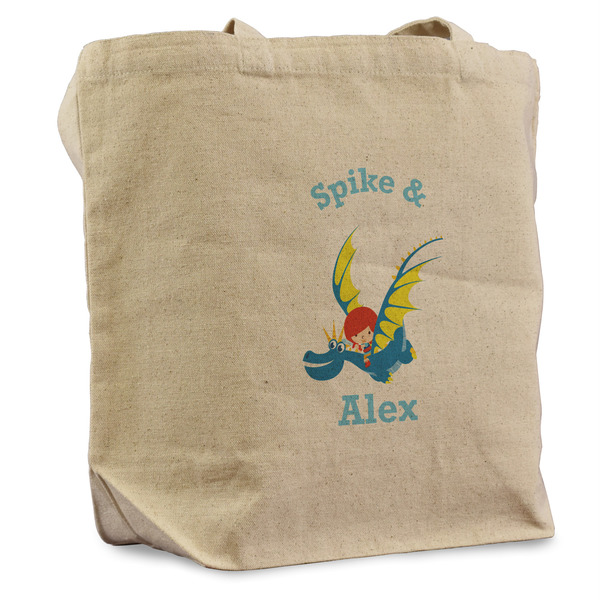Custom Flying a Dragon Reusable Cotton Grocery Bag (Personalized)