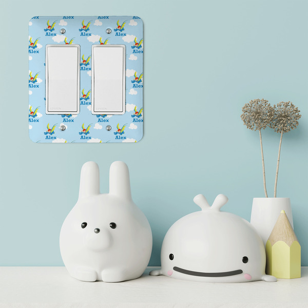 Flying a Dragon Rocker Light Switch Covers - Double - IN CONTEXT