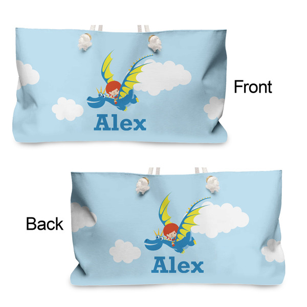 Flying a Dragon Large Rope Tote - From & Back View