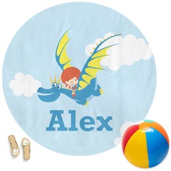 Flying a Dragon Round Beach Towel (Personalized)