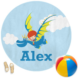 Flying a Dragon Round Beach Towel (Personalized)