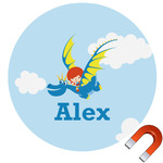 Flying a Dragon Round Car Magnet - 6" (Personalized)