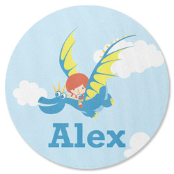 Flying a Dragon Round Rubber Backed Coaster (Personalized)