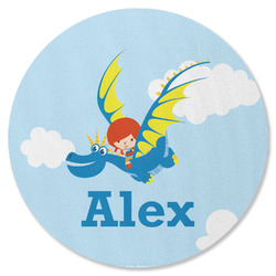 Flying a Dragon Round Rubber Backed Coaster (Personalized)