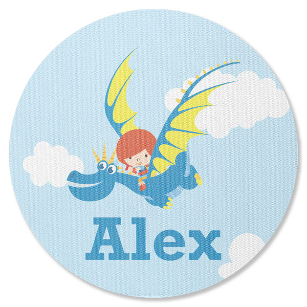 Custom Flying a Dragon Round Rubber Backed Coaster (Personalized)