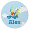 Flying a Dragon Round Rubber Backed Coaster (Personalized)