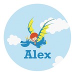Flying a Dragon Round Decal - Large (Personalized)