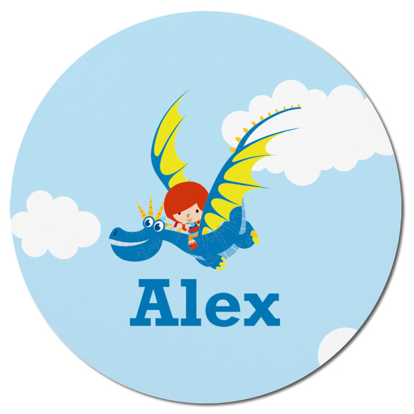 Flying a Dragon Round Fridge Magnet - FRONT