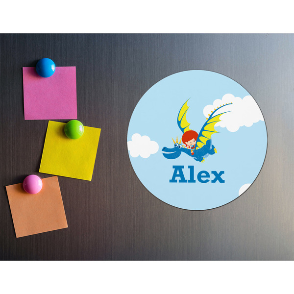 Flying a Dragon Round Fridge Magnet - LIFESTYLE