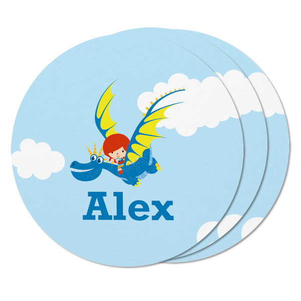 Flying a Dragon Round Fridge Magnet - THREE