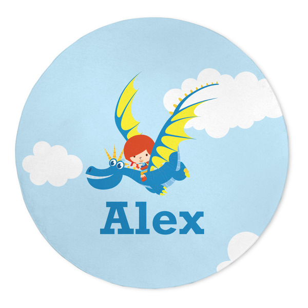 Custom Flying a Dragon 5' Round Indoor Area Rug (Personalized)