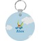 Flying a Dragon Round Plastic Keychain (Personalized)