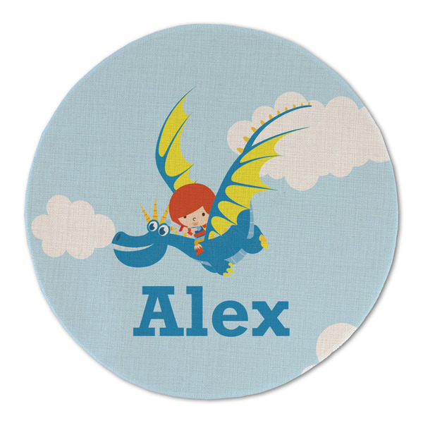 Custom Flying a Dragon Round Linen Placemat - Single Sided (Personalized)