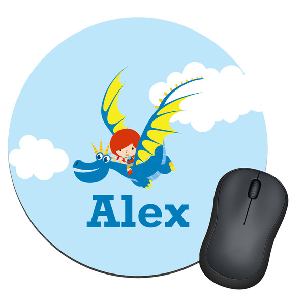 Custom Flying a Dragon Round Mouse Pad (Personalized)