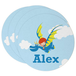Flying a Dragon Round Paper Coasters w/ Name or Text